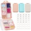 3 Pack, 14 GRIDS Travel Pill Organizer Box with Labels - Travel Medicine Case Kit - Pocket Daily Pharmacy Container - Travel Medication Holder Dispenser for Fish Oil Vitamin Supplement Storage view 1