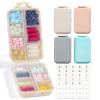 4 Pack, 14 GRIDS Travel Pill Organizer Box with Labels - Travel Medicine Case Kit - Pocket Daily Pharmacy Container - Travel Medication Holder Dispenser for Fish Oil Vitamin Supplement Storage view 1