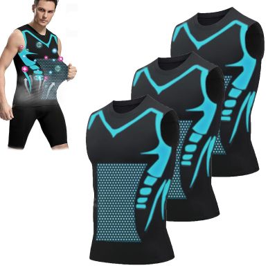 Vitaboost Compression Shirt, Ionic Shaping Sleeveless Shirt, Vitaboost Confidence, Energy and Strength for You (Black-3pcs,5X-Large)