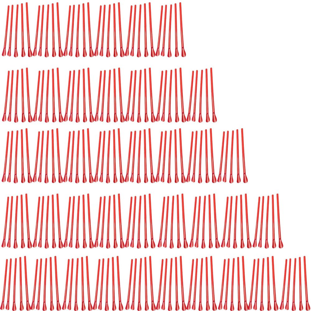 200 Pcs Red Spoon Straws Disposable Snow Cone Straws Summer Slushie Straws Spoon Plastic Drinking Straw For Milkshakes Shaved Ice