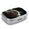 Pill Box 2 Compartment Small Pill Case for Purse & Pocket Tabby Cat Pictures Square Pill Box Cute Vitamins Fish Oil Supplements Oil Storage Box Portable Pill Containe Travel Gift view 3