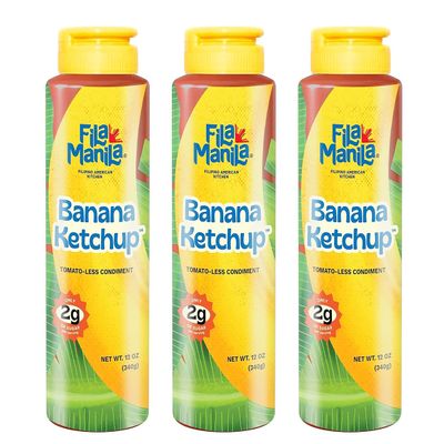 Banana Ketchup - Filipino Sauce & Condiment, Mild, Vegan, No MSG, No Sugar Added, Gluten Free, Dairy Free, Made in the USA (Pack of 3)