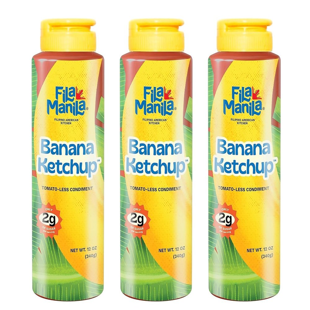 Banana Ketchup - Filipino Sauce & Condiment, Mild, Vegan, No MSG, No Sugar Added, Gluten Free, Dairy Free, Made in the USA (Pack of 3)