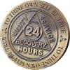 24 Hours AA Medallion Daily Reprieve Sobriety Chip view 1