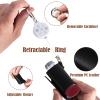 JFGLORIX Asthma Inhaler Holder Keychain Retractable Clip PU Leather Portable Travel Handy Holder for Kids and Adults, Inhaler Not Included (Black) view 2