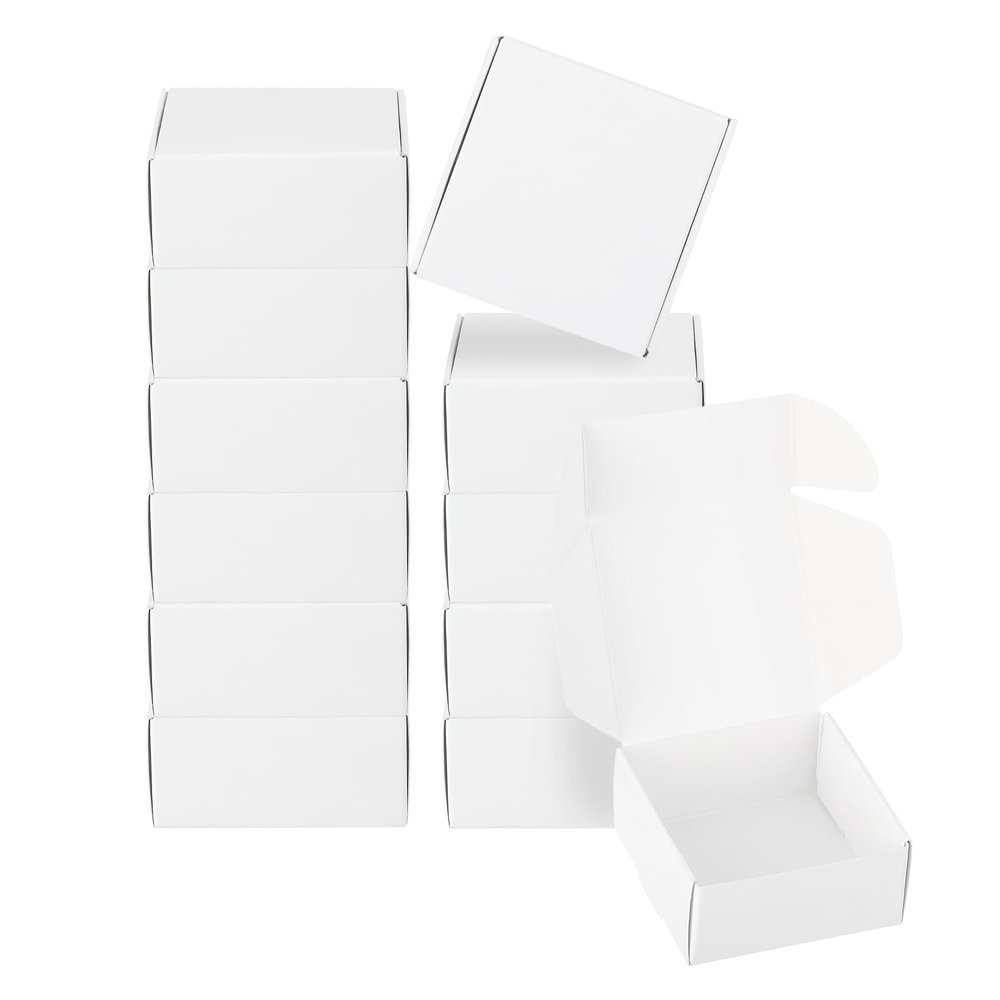 PATIKIL 2.5x2.5x1.2 Paper Soap Box, 40 Pack Homemade Soap Boxes Square Presents Packaging Boxes for Birthday Christmas DIY Craft, White