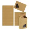 PATIKIL 3.8x2.8x1.2 Paper Soap Box with Window, 40 Pack Homemade Soap Boxes Triangle Presents Packaging Boxes for Birthday Christmas DIY Craft, Brown view 1
