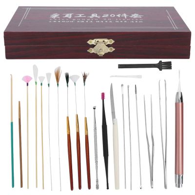20Pcs Ear Wax Removal Tools, Stainless Steel Earwax Remover Kit Deeply Clean Massage Relaxing Ear Spoon Curette Tweezers Goose Feather Stick Set Ear Pick Earwax Cleaner Set