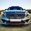 Car Front Bumper Spoiler Protector Plate Lip Body Kit, Compatible for Mercedes Benz CLA-Class C117 CLA200 260 CLA45 AMG 2013 2014 2015(Carbon Look) view 2