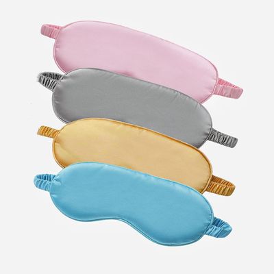 Bepisof 4Pack Adjustable Satin Sleep Eye Mask,Comfortable Night Sleeping Mask Satin Eye Cover, Elastic Strap Eye Shade for Yoga Travel Nap Women MenLight Colors