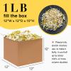Corlcol 1LB Crinkle Cut Paper Shred Filler for Gift Box Bag and Basket On Holidays(Gold&White) view 2
