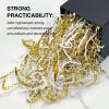 Corlcol 1LB Crinkle Cut Paper Shred Filler for Gift Box Bag and Basket On Holidays(Gold&White) view 4