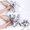 2 Pcs Large Ribbon Pull Bow - 12" Wide, Big Gift Bows for Cars Decor, New Houses, Gift Basket, Presents, Wreath, Decoration, Office (Silver) view 3