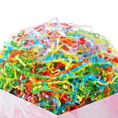 1LB Iridescent Rainbow Easter Crinkle Cut Paper, Great for Gift Filler, Raffia Tissue Paper Filler Shred Basket Filling, Birthdays, Weddings, Anniversaries, Valentines Day, and other occasions