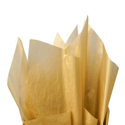 100 Sheets of Gold Tissue Paper, 20 x 14 inches in Size, for Gift Bags, Bulk Gift Tissue Paper, Crafts, Christmas, Birthday Parties, and Wedding Decorations.