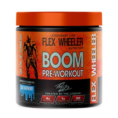 FLEX WHEELER NUTRITION Boom Pre Workout | 225g (30 Serving, Blue Raspberry)