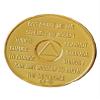 20 Year AA Medallion Glossy Gold Color Sobriety Chip view 2