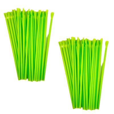 200PCS Disposable Snow Cone Straws Slushie Straws with Spoon Summer Stir Straws Plastic Drinking Straws for Milkshakes Smoothies Bubbles
