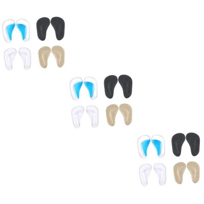 NOLITOY 12pairs Arch Gel Insoles for Flat Feet Self-Adhesive Cushions for Sandals and Casual Shoes Comfortable Support and Standing