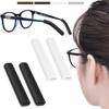 2 Pairs Silicone Glasses Ear Cushion, Eye Glasses Ear Grippers Anti Slip, Glasses Ear Grips Non Slip, Eyeglass Ear Cushions for Pain, Temple Sleeves Tips Ear Pads for Glasses Slip Preventer (BLK&WHT) view 1