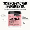 Harlo 3-in-1 Electrolytes Powder with Creatine & Collagen  High Sodium Performance Hydration | Zero Sugar | NSF Certified | Raspberry Salt (30 Servings) view 4