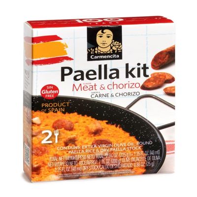 Carmencita. Meat and Chorizo Paella Kit. 265g (9.35oz). 2 servings.