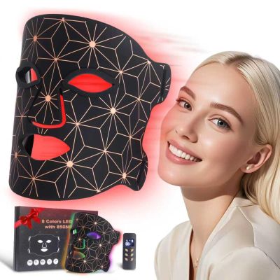 biuufish 8 Colors Red Light Therapy Mask for Face, 850nm NIR Anti Aging