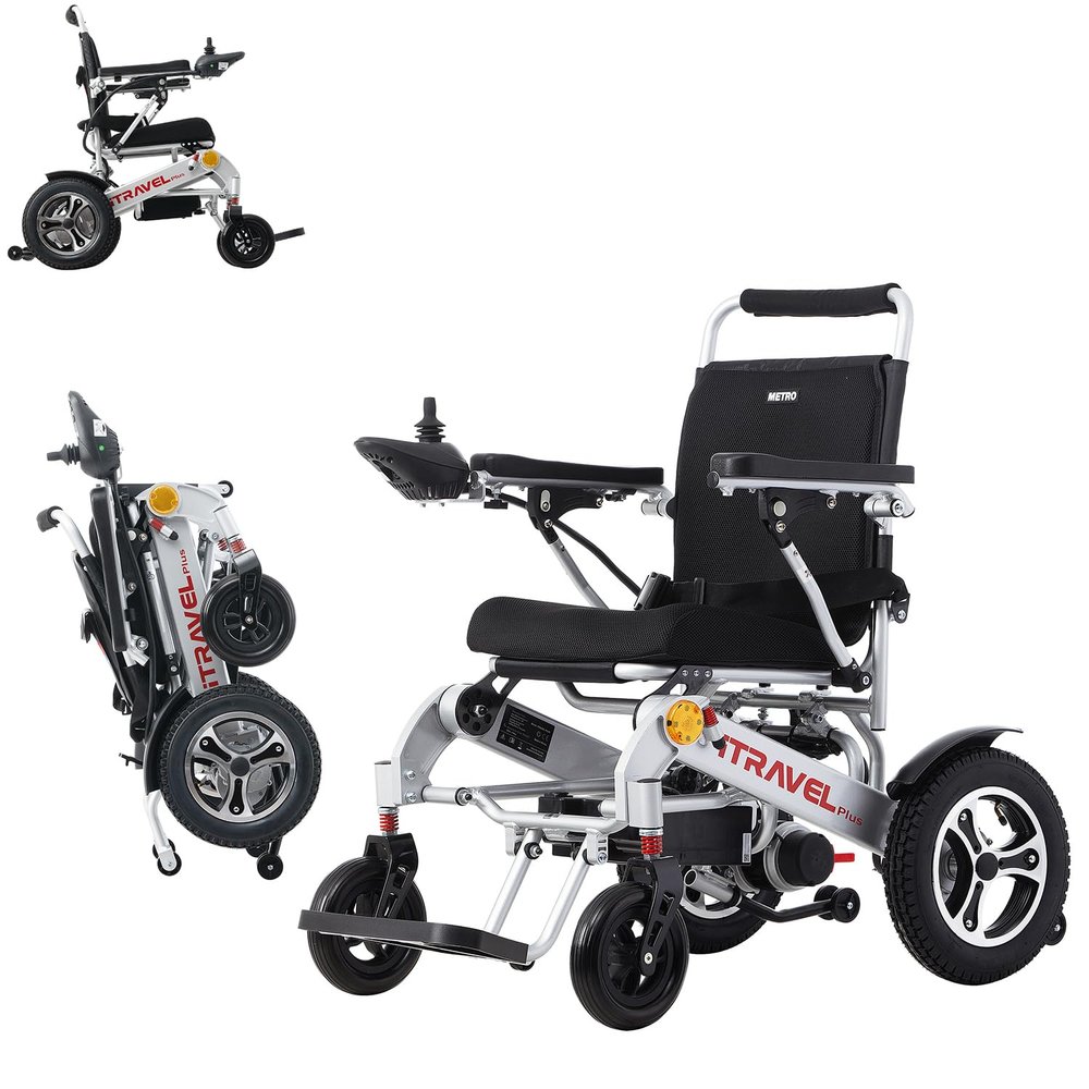 15 Miles Long Travel Range,Electric Wheelchair for Adults Intelligent Power Wheelchairs Lightweight Foldable All Terrain Motorized Wheelchair for Seniors Compact Airline Approved (Silver)