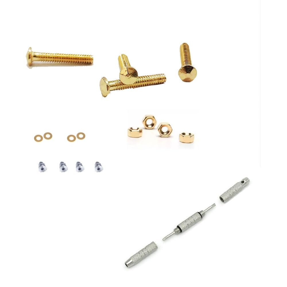 Rimless Glasses Diamond Head Gold Screw Washer Nut Cap and Screwdriver for Eyeglass Accessories