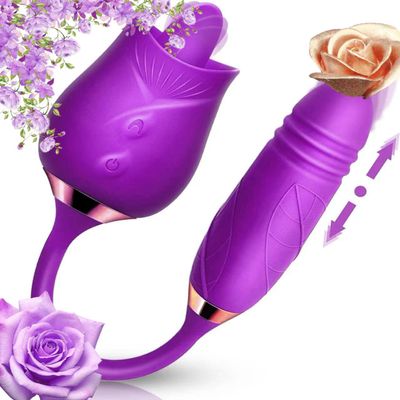NineLife Basics Summer Newly Upgrade Popular Rose_Toy Handheld Tool for Women Waterproof Function Birthday Party Gifts BZ656, Purple