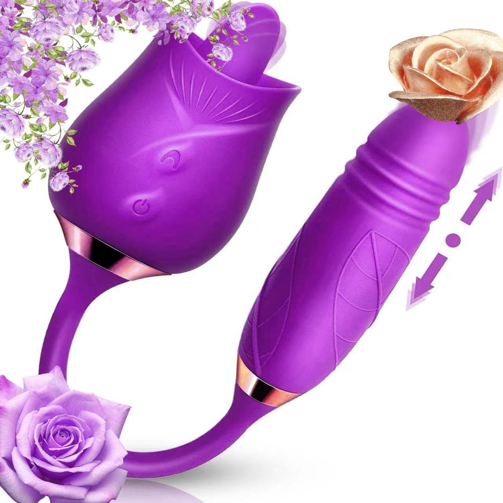 NineLife Basics Summer Newly Upgrade Popular Rose_Toy Handheld Tool for Women Waterproof Function Birthday Party Gifts BZ656, Purple