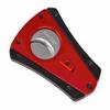 Prestige Import Group XoticEdge XhaleX Anodized Aluminum Body Dual Wing Stainless Steel Blade Cigar Cutter - Up to 64 Ring Gauge - Metallic Red & Black view 4