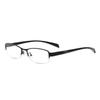 HELES Men's Metal &TR Half Frame Photochromic Brown Reading Glasses Single Vision Outdoor Sunglasses Readers -Black||Plano Lens(0.00) view 4