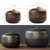 beisup Cremation Urns for Human Ashes Funeral Urns Keepsake Cremation Urn Ashes Adult Or Pet Ceramics Burial Urns Casket Dog Cat,Blue-Medium view 2