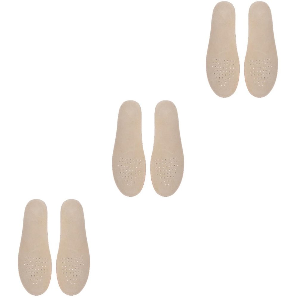 TOVINANNA 3pairs Shoe Lifts for Women Men Breathable Height Increase Insoles Taller Pads Comfortable Pig Skin Prevent Foot Slipping