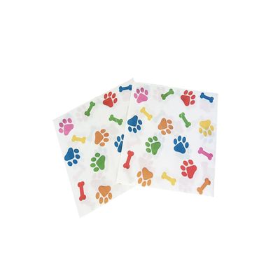 40Pcs Dog Print Paper Napkins Dog Paw Print Party Napkins Happy Dog Party Paper for Dog Theme Birthday Party Disposable Paper Napkins 6.5"