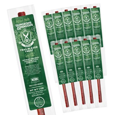 Mythical Meats Dungeons & Dragons Trailblazer Treat (Ranger) - 12 Jerky Sticks - Hickory Smoked Venison with Beef Stick, Gluten Free, MSG Free