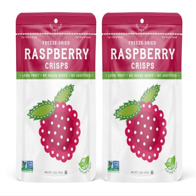 Natures Turn Freeze-Dried Raspberry Crisps  Healthy, Gluten-Free, Crispy & Delicious, Plant-Based Snack, Ideal for Cereal, Smoothies, School Lunches, & On-the-Go, Bags of 2 (1.2 oz Each)
