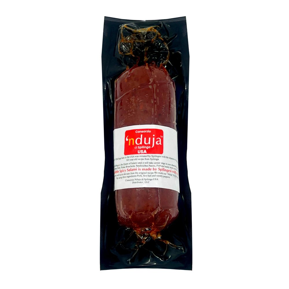 Sanniti Nduja di Spilinga USA | Spreadable Spicy Salami | Made Using a 300 Year-old Spilingesi Recipe | Great for Pasta Dishes, Bruschetta, Panini and Pizza | Refrigerate After Opening (8, Ounces)