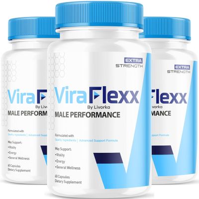 (3 Pack) ViraFlexx Pro Capsules for Men, Original ViraFlexx Pro Male Support Pills All Natural Support Overall Health, ViraFlex Premium Advanced Formula, Vira Flexx Reviews, 180 Capsules for 3 Months
