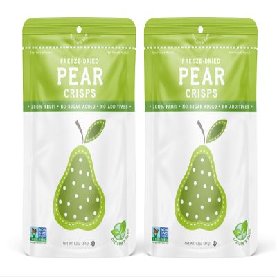 Natures Turn Freeze-Dried Pear Crisps  Healthy, Gluten-Free, Crispy & Delicious, Plant-Based Snack, Ideal for Cereal, Smoothies, School Lunches, & On-the-Go, Bags of 2 (1.2 oz Each)
