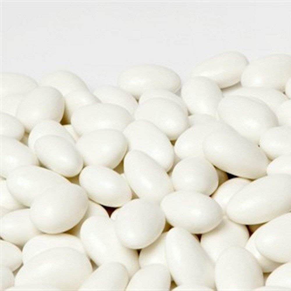 Sugar Free White Jordan Almonds by Its Delish, 5 Lbs Bulk Bag | Candied Almond Nut with Hard Candy Coating | No Sugar Added | Bulk Wedding Favors and Party Buffets - Vegan & Kosher