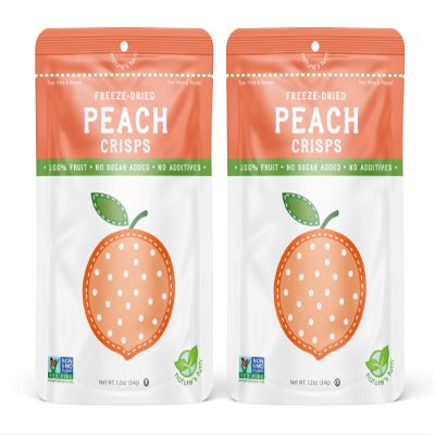 Natures Turn Freeze-Dried Peach Crisps  Healthy, Gluten-Free, Crispy & Delicious, Plant-Based Snack, Ideal for Cereal, Smoothies, School Lunches, & On-the-Go, Bags of 2 (1.2 oz Each)