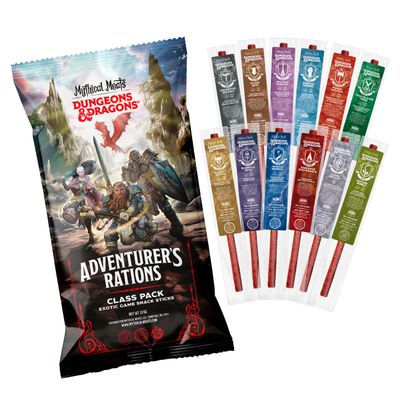 Mythical Meats Beef Jerky Snack Packs Dungeons and Dragons gifts for Men Exotic Meat Stick Variety Pack High Protein, Low Sugar, Keto-Friendly, MSG Free 12 Pack
