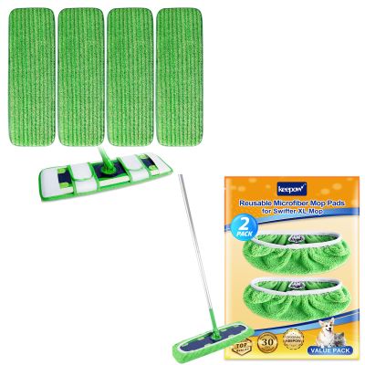 6 Pack Wet Pads Refill for Swiffer, XL Dry Sweeping Cloths, Reusable Mop Pads for Swiffer