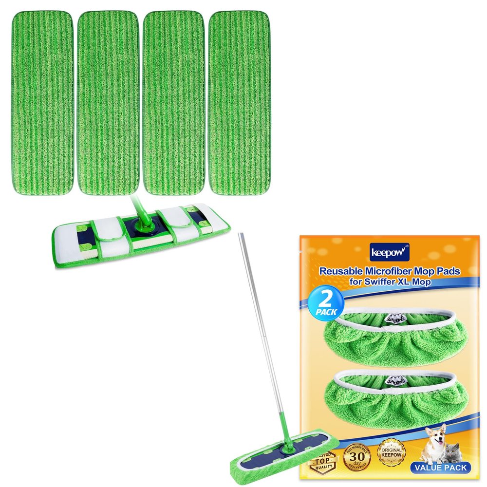 6 Pack Wet Pads Refill for Swiffer, XL Dry Sweeping Cloths, Reusable Mop Pads for Swiffer