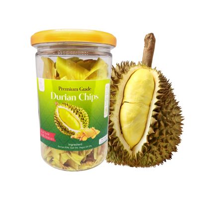 Durian Chips Snack, Premium Grade, Asian Mornthong Fruit Snack, 150g (5.3 oz), Big Value Pack