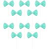 10pcs Bow Cake Topper Bowknot Cupcake Toppers Cake Dessert Picks Decoration For Baby Shower Birthday Wedding Party Supplies (10 pcs Blue) view 1