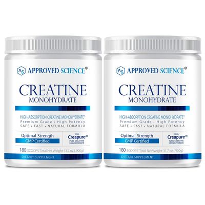 Approved Science Creatine Monohydrate Powder with BioPerine Supports Strength, Lean Muscle & Recovery 5 g Per Serving Unflavored Creatine Powder Non-GMO, Vegan 360 Servings (Pack of 2)