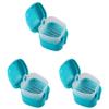 Nuhikap 3X Denture Case,Denture Cup with Strainer,Denture Bath Box False Teeth Storage Box with Basket Net Container Holder view 1